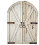 Farmhouse Arched Pair Wooden Doors, Small, White