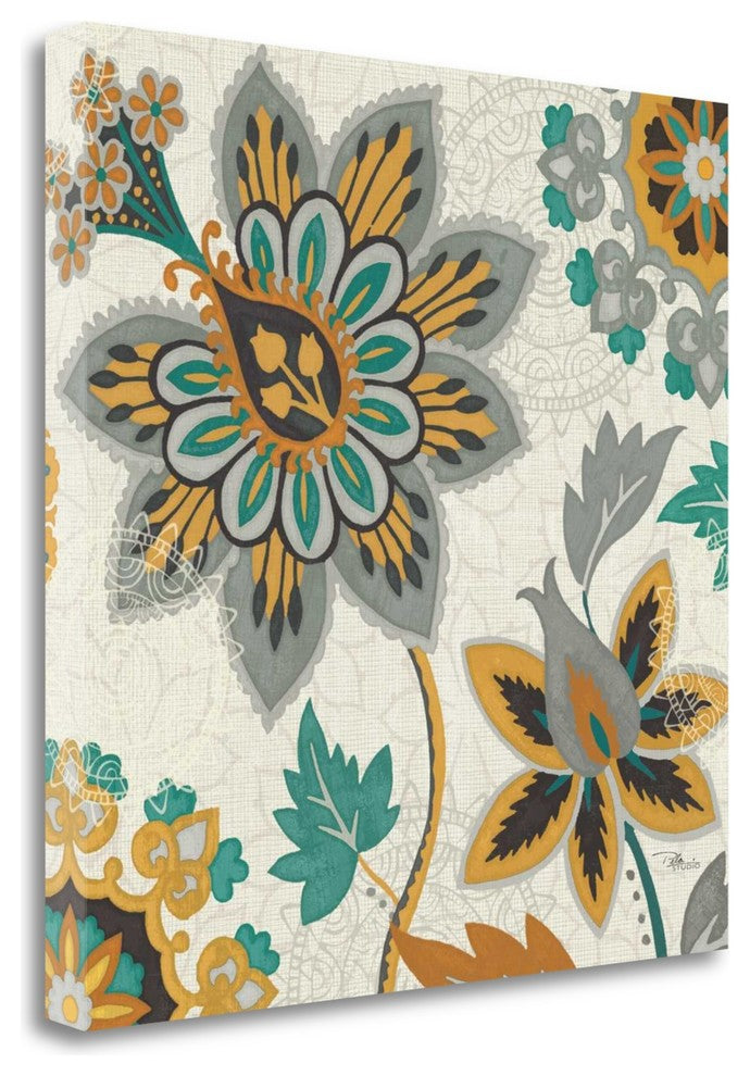 "Decorative Nature III Turquoise Cream" By Pela Studio, Gallery Wrap Canvas