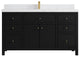 Sonoma 60 Single Sink Reeded Bathroom Vanity in Black 2" Empira White
