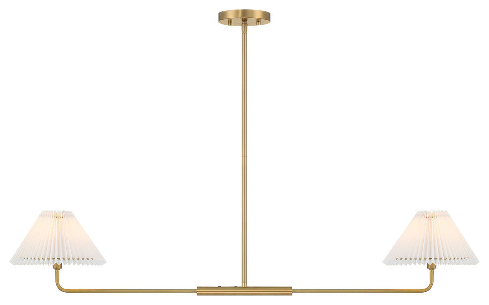 Meridian Chandelier, Natural Brass, 2 Light