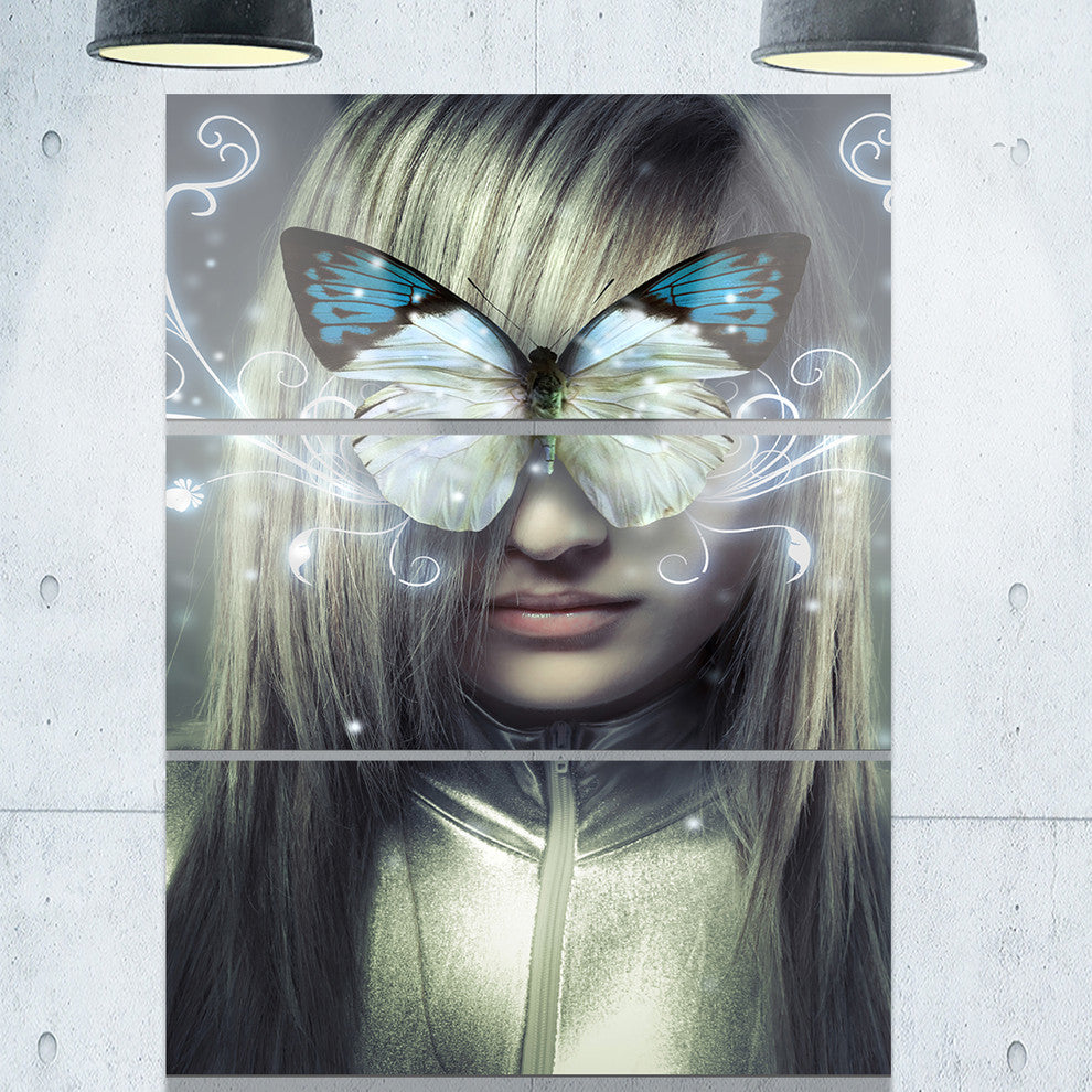 "Serious Young Blonde" Digital Metal Wall Art, 3 Panels, 28"x36"