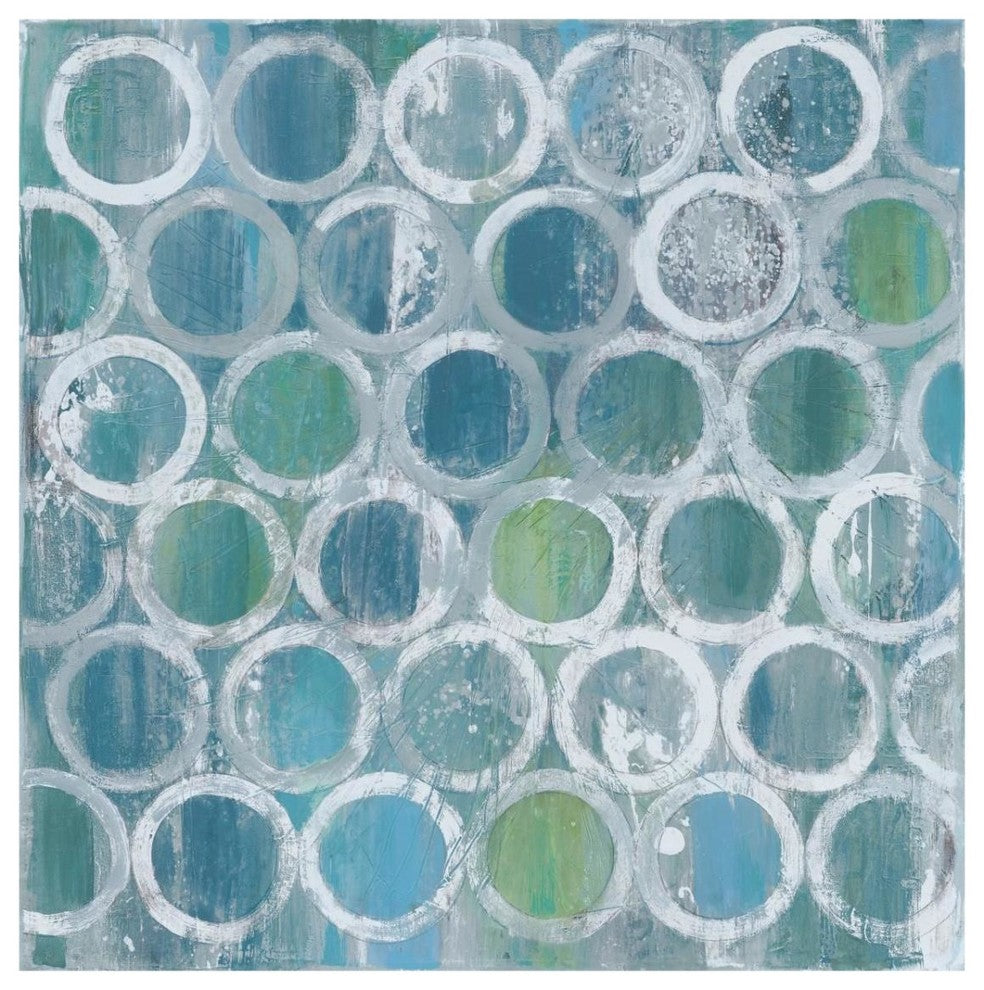 "Stack of Tubes Blue" Digital Paper Print by Albena Hristova, 32"x32"