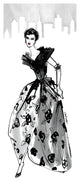 "Fifties Fashion II with Red" Digital Paper Print by Anne Tavoletti, 14"x32"