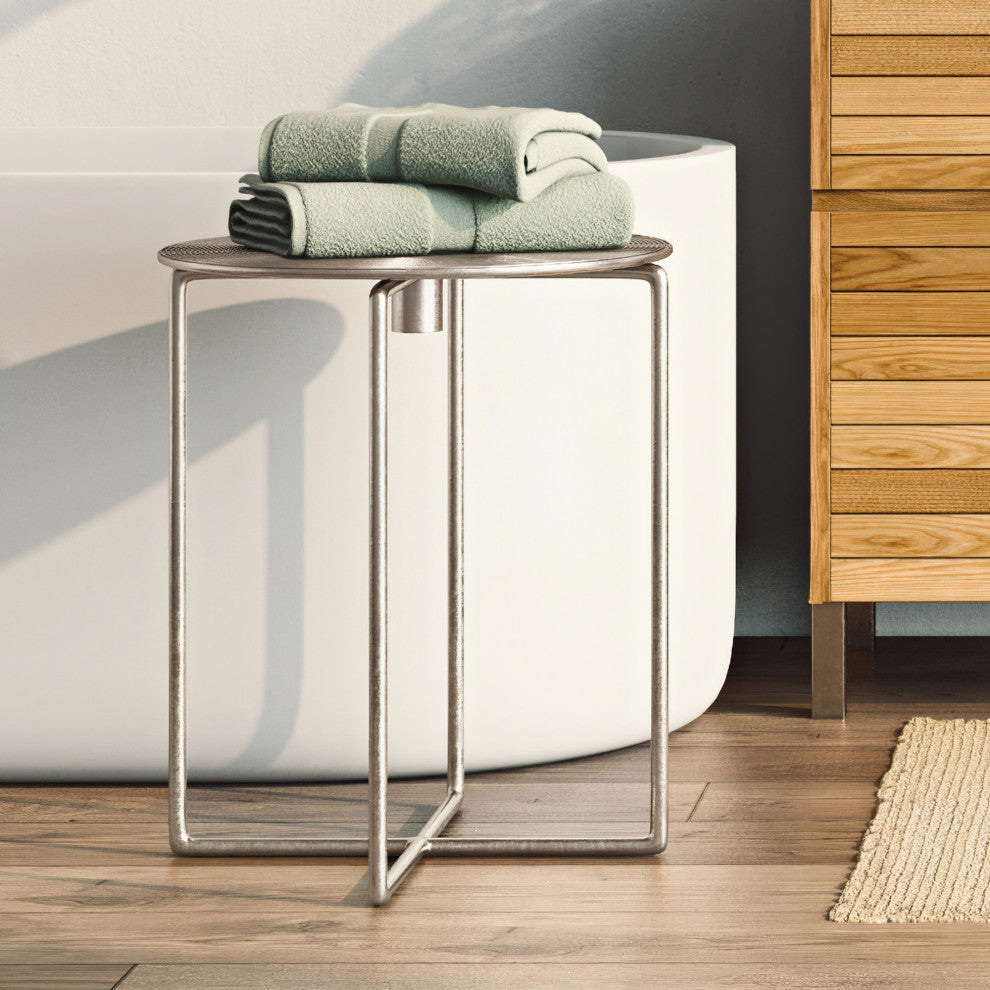 Howard Elliott Raw Silver Spiral Top Accent Table