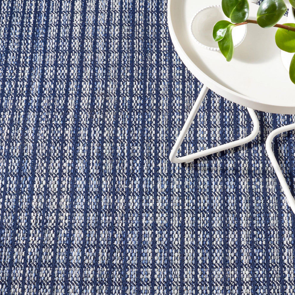Dash & Albert Coco Blue Handwoven Indoor/Outdoor Rug, Blue, Runner-2'6" x 8'