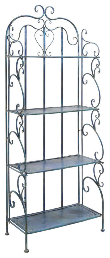 Safavieh Tyrique 4 Tier Shelf Unit, Mossy Blue