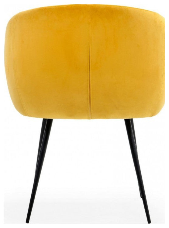 Yellow Velvet Modern Dining Chair