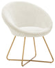 Fuzzy Faux Fur Papasan Accent Chair, White