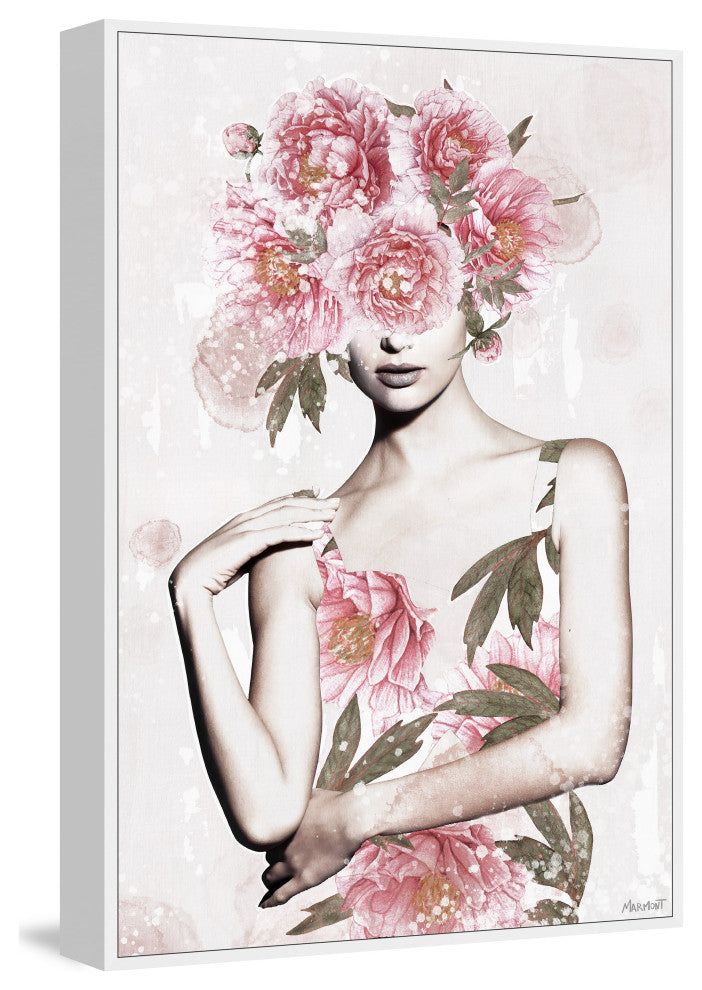 "I Love Flowers" Floater Framed Painting Print on Canvas, 30x45