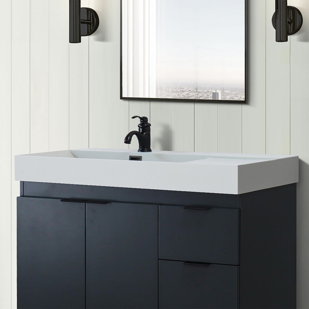 39" Composite Granite Sink Top, Light Gray