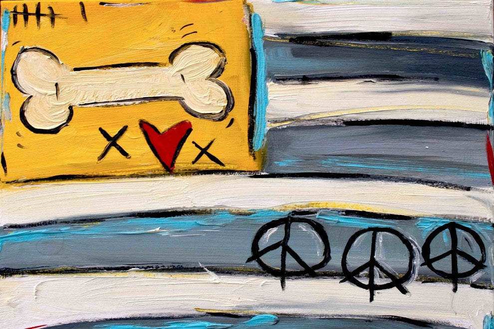 "Peace Bone Flag" Painting Print on Canvas by Tori Campisi