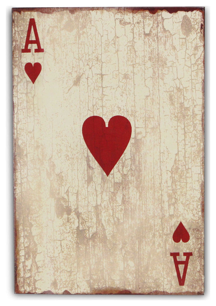 "Ace Of Hearts" Wooden Wall Decor