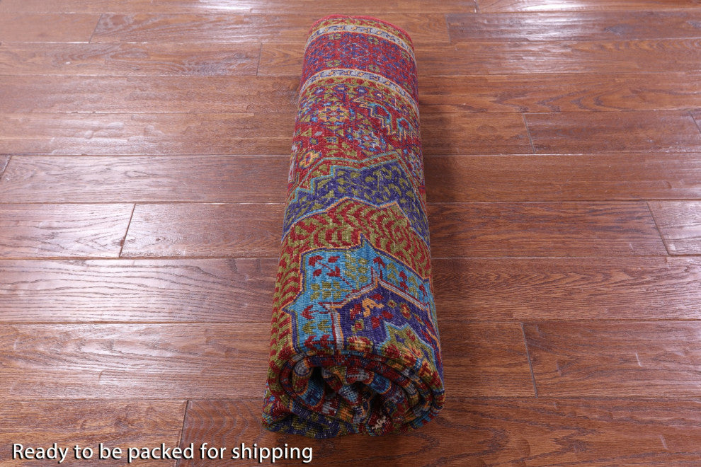 5' 1" X 6' 7" Handmade Geometric Mamluk Wool Rug - Q12239