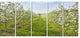 Bloomy Peach Forest Photography, Floral Canvas Print, 60"x28", 5 Panels