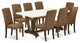 V727El718-9, 9-Piece Dining Set, 8 Chairs and Table Solid Wood