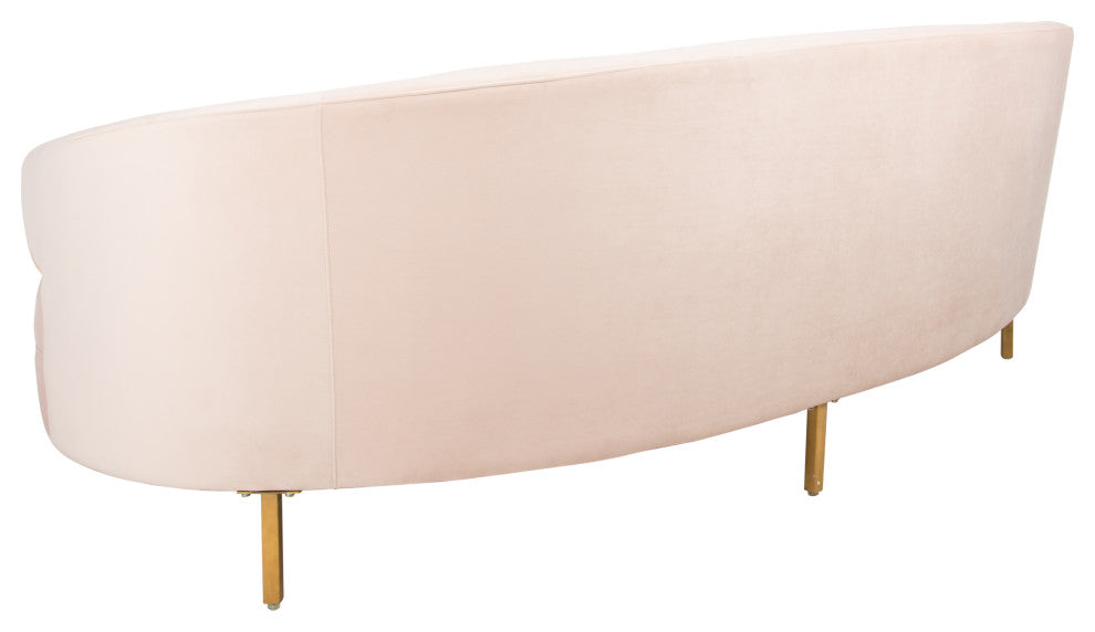 Safavieh Couture Primrose Curved Sofa, Light Pink