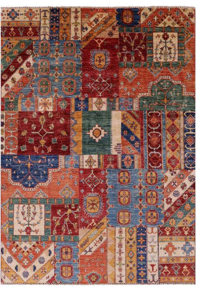 5' 6" X 7' 9" Hand Knotted Super Kazak Wool Rug Q11077