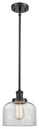 Large Bell 1-Light Pendant, Matte Black, Clear