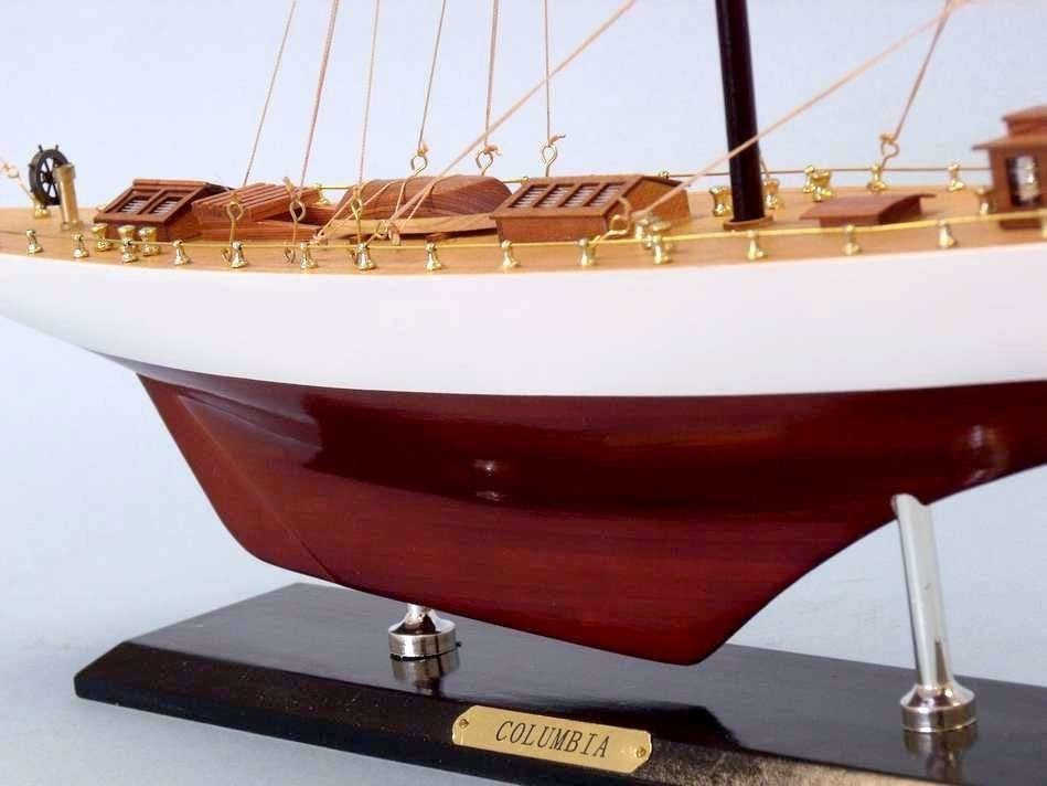 Wooden Columbia Limited Model Sailboat Decoration, 35"