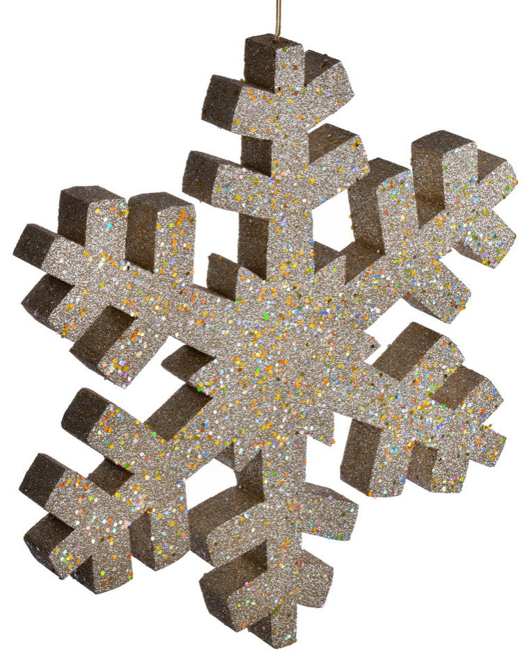 Vickerman L134611 18" Champagne Glitter Snowflake Christmas Ornament
