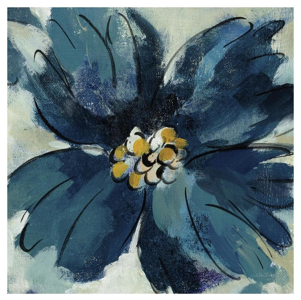 "Inky Floral II" Digital Paper Print by Silvia Vassileva, 26"x26"