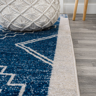 Amir Moroccan Beni Souk Rug, Navy/Ivory, 2 X 8