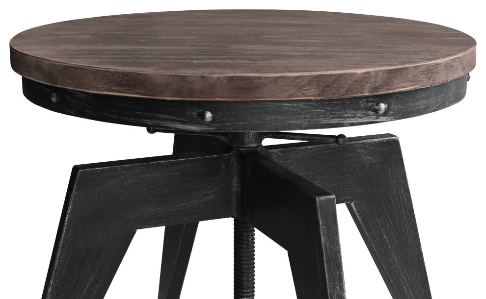 Dayton Industrial Coffee Table in Industrial Gray and Pine Wood Top