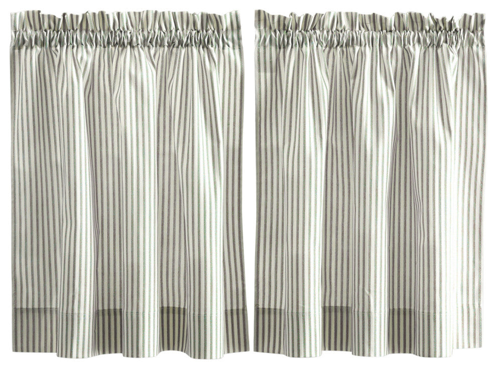 Plaza Stripe Tailored Tiers, Sage, 56"x24"