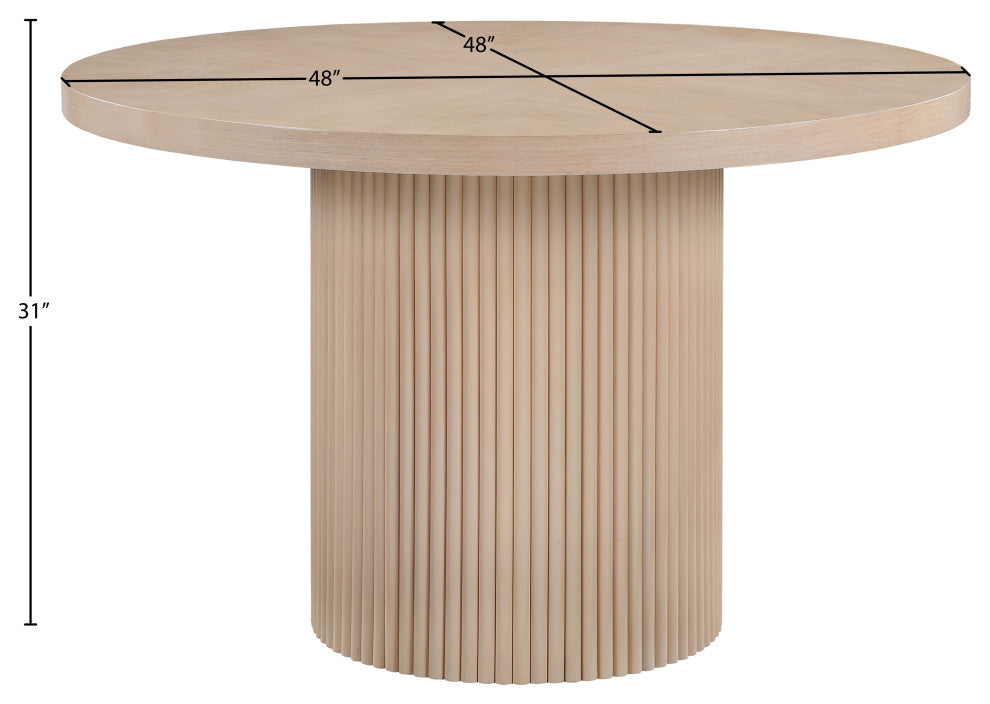 Belinda Beech Wood Dining Table, Natural, 48" W x 48" D x 31" H