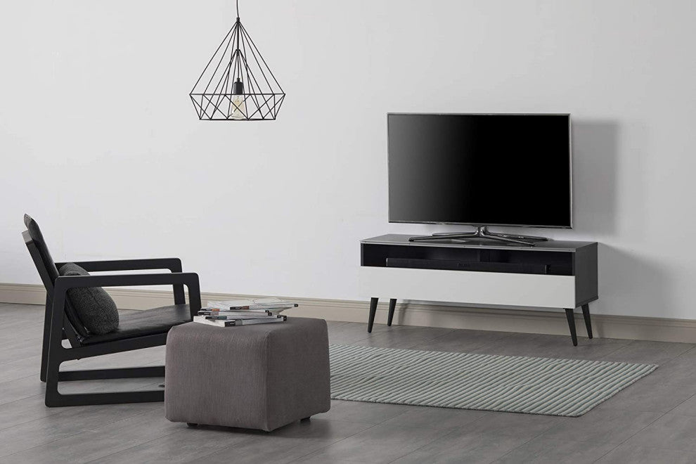 Modern Wood TV Stand with Solid Wood Legs for TVs up to 65"