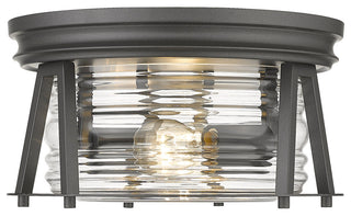 Zlite 491F2-BRZ 2-Light Flush Mount, Clear