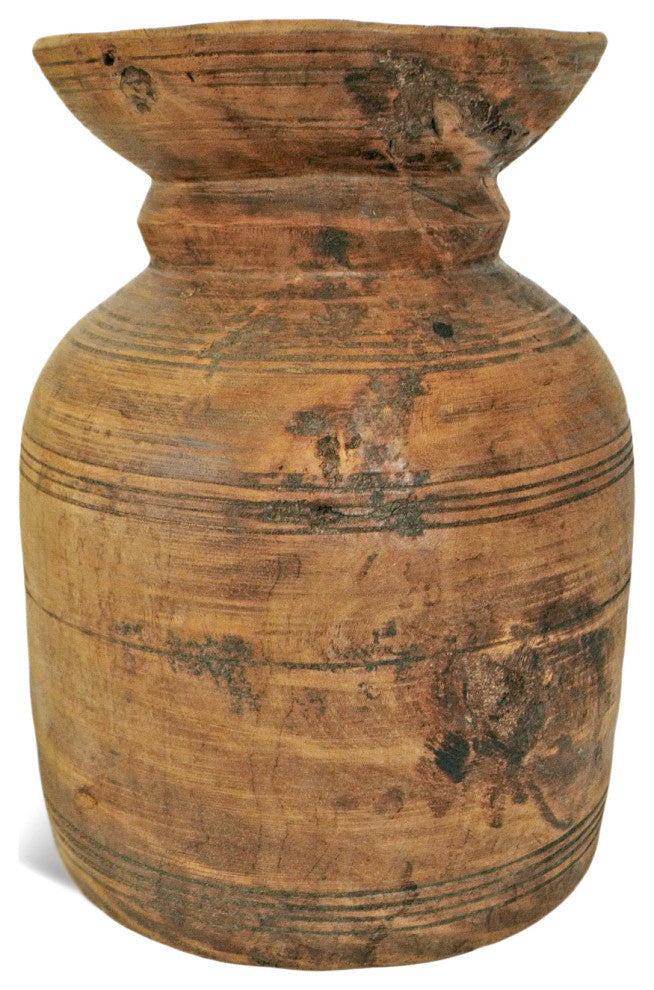 Consigned Old India Wood Pot 1