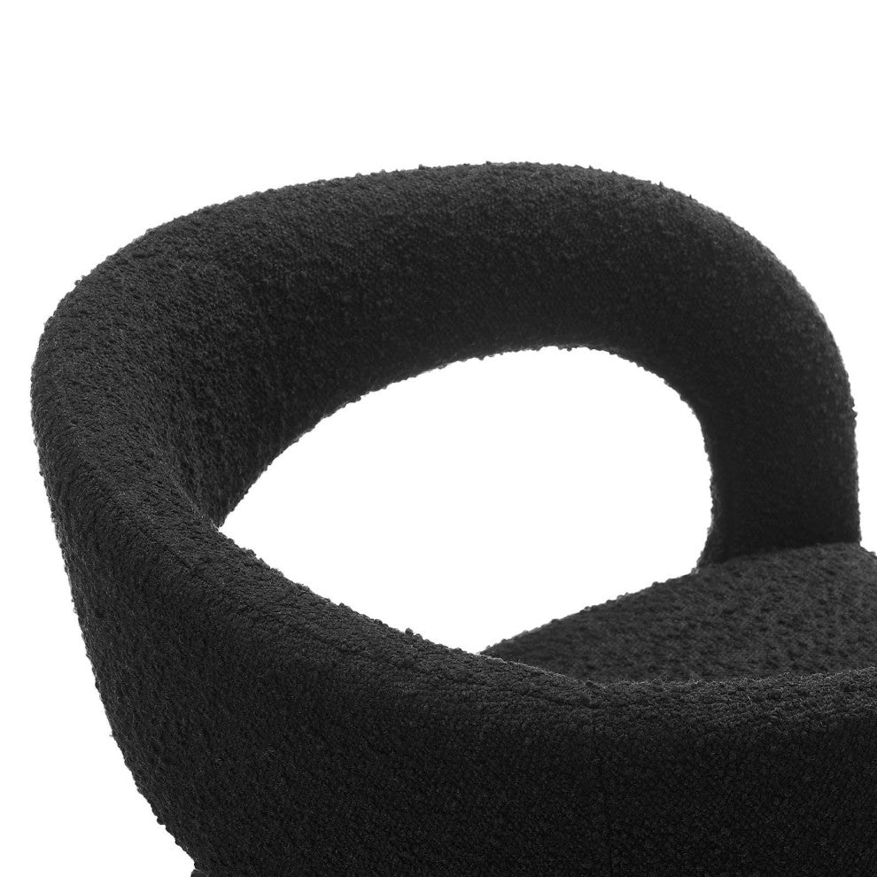 Pinnacle Boucle Upholstered Dining Chair Set of 2, Black