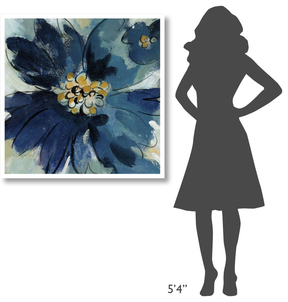"Inky Floral III" Digital Paper Print by Silvia Vassileva, 38"x38"