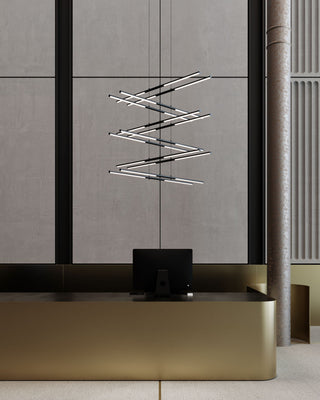 Sonneman 2806 Tik-Tak 47-1/2"W LED Six Tier Linear Chandelier - Satin Black