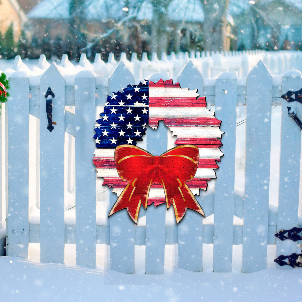 American Flag Wreath Door Hanger