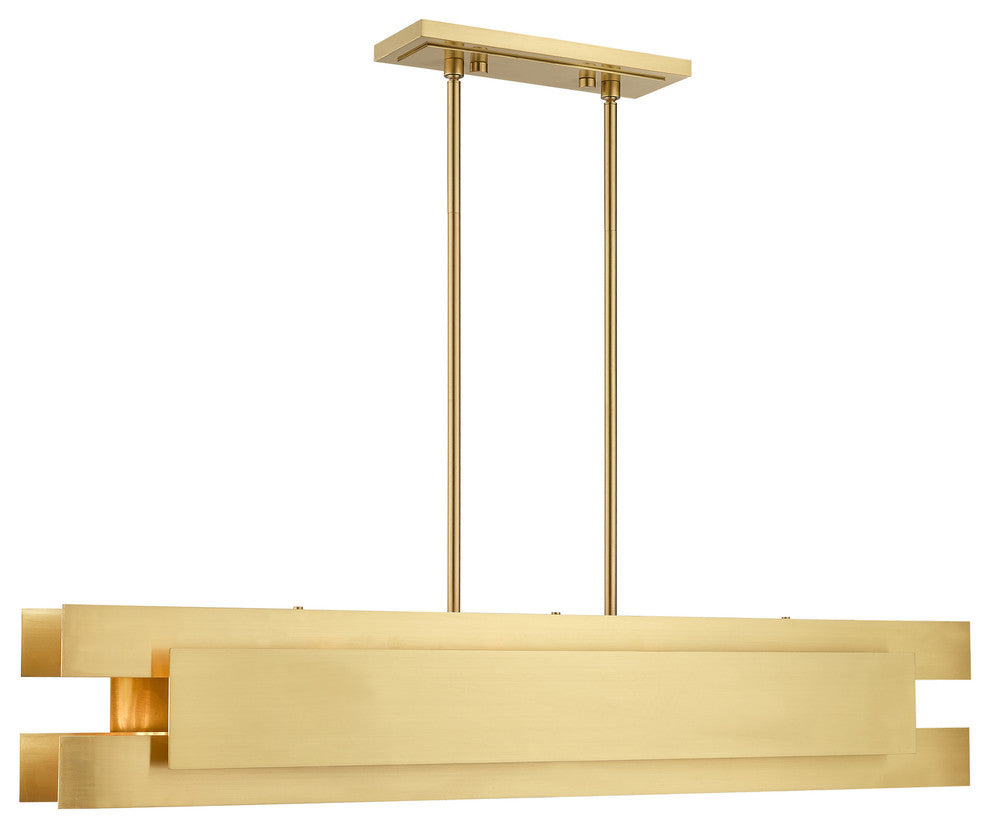 Livex Lighting Satin Brass 5-Light Linear Chandelier