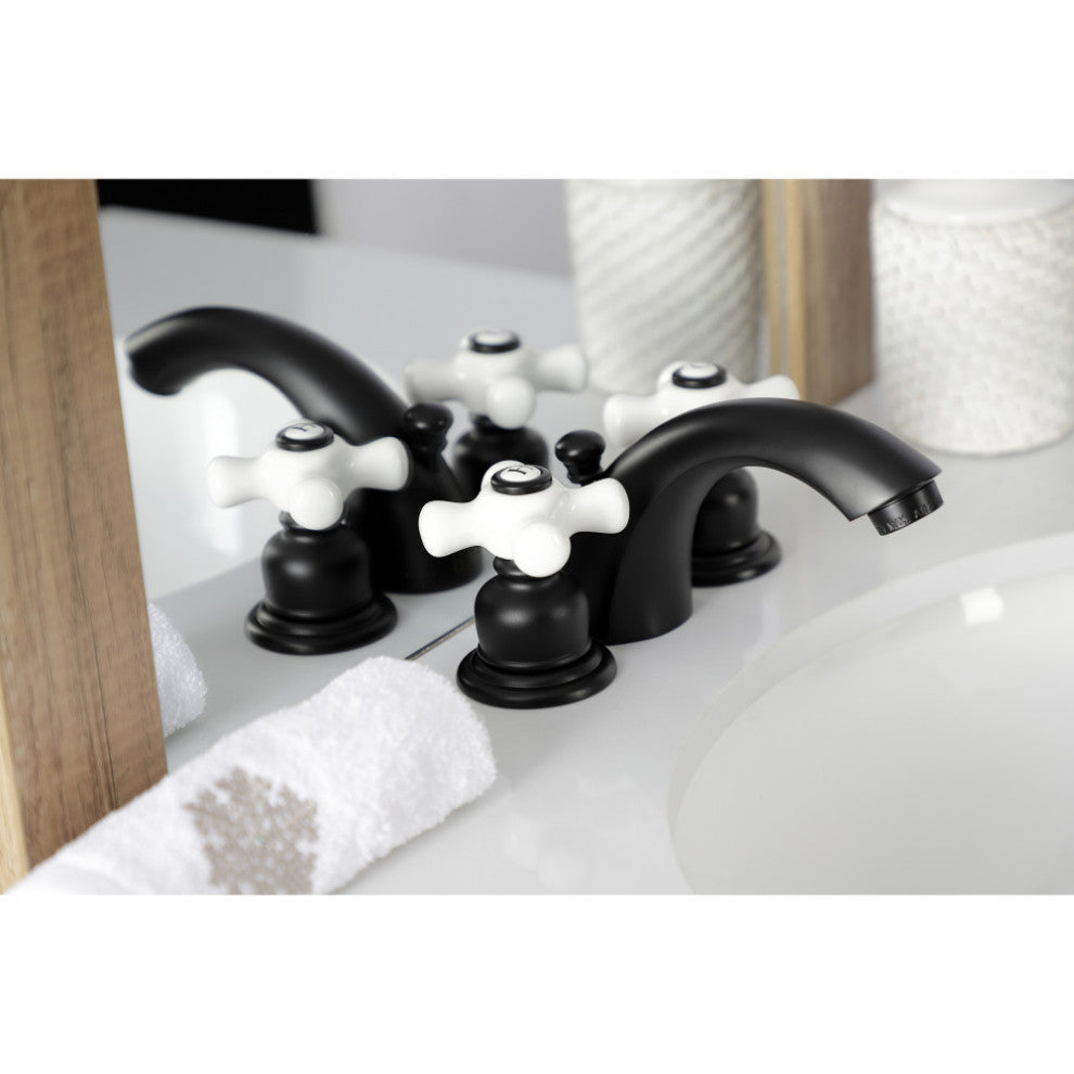 Kingston Brass Victorian Widespread Bathroom Faucet, Matte Black