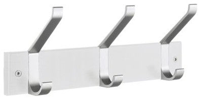 Decorative Hooks For The Home, White Wood and Satin Aluminum