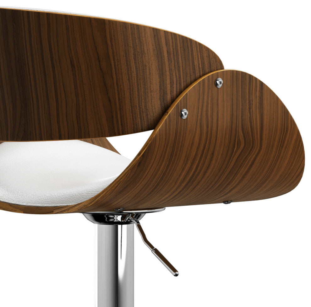 Amery Adjustable Swivel Bar Stool, White