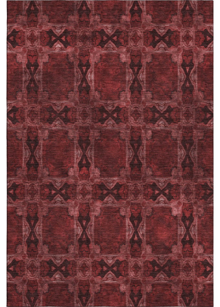 Premium Machine Washable Mayfield AMF564 Burgundy 8' x 10' Rug