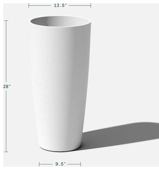 Veradek Pure Series Selena 28" Planter, White, One Pack