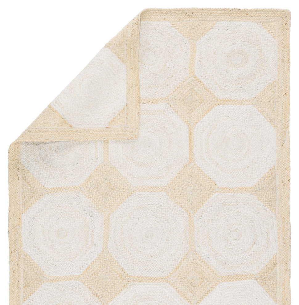 Fiorita Natural Geometric Light Beige/ White Area Rug 2'X3'