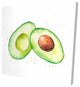 Watercolor Open Avocado, Fine Art Gallery Wrapped Canvas, 24"x24"
