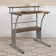 Clifton Rustic Walnut Computer Desk with Top and Lower Storage Shelves