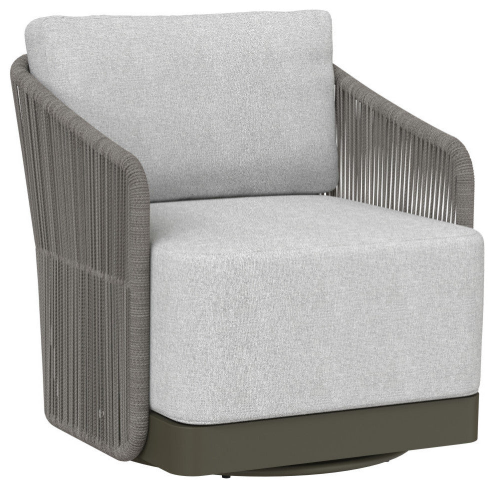 Allariz Swivel Armchair, Warm Grey, Gracebay Light Grey