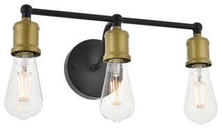 Brass And Black Finish 3-Light Wall Sconce