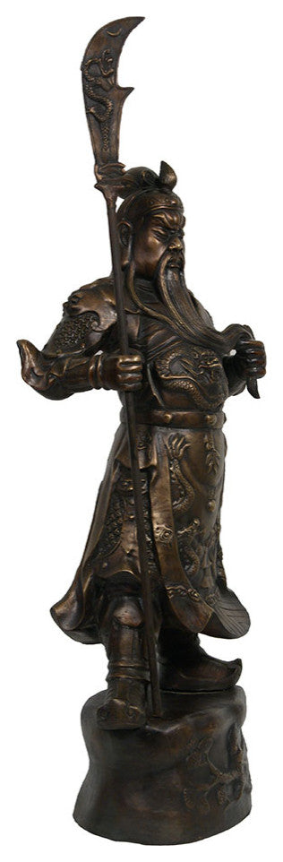 Consigned Chinese Antique Bronze God of Warrior Guan Gong Statuary
