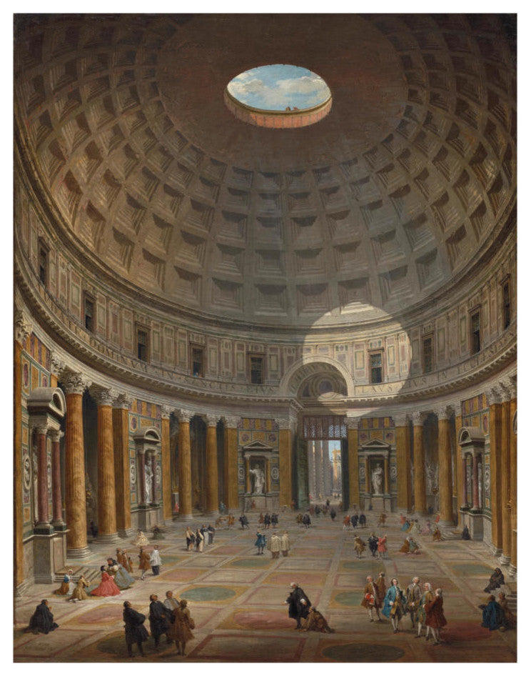 "Interior of the Pantheon, Rome, 1747" Print by Giovanni Paolo Panini, 33"x42"