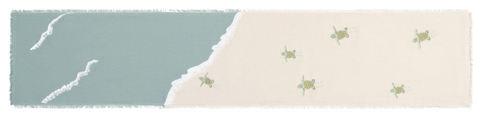 Baby Sea Turtle Migration Embroidered Table Runner